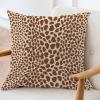 ArogGeld Brown On Neutral Cheetah Cushion Covers Leopard Print Cow Animal Spots Cream Brown Square Throw Pillows Farmhouse Decor Throw Pillowcase for Living Room Bedroom 16x16in White Linen view 3