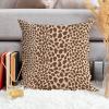 ArogGeld Brown On Neutral Cheetah Cushion Covers Leopard Print Cow Animal Spots Cream Brown Square Throw Pillows Farmhouse Decor Throw Pillowcase for Living Room Bedroom 16x16in White Linen view 4