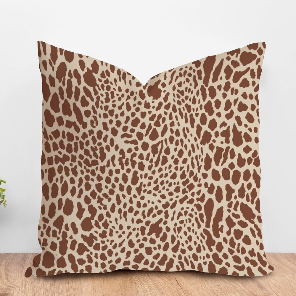 ArogGeld Throw Pillow Cushion Neutral Brown Cheetah Animal Print Pillow Covers Leopard Print Animal Spots Cream Brown Pillowcase Farmhouse Decor for Sofa Couch Car Chair 16x16in White Flax