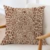 ArogGeld Throw Pillow Cushion Neutral Brown Cheetah Animal Print Pillow Covers Leopard Print Animal Spots Cream Brown Pillowcase Farmhouse Decor for Sofa Couch Car Chair 16x16in White Flax view 3