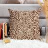 ArogGeld Throw Pillow Cushion Neutral Brown Cheetah Animal Print Pillow Covers Leopard Print Animal Spots Cream Brown Pillowcase Farmhouse Decor for Sofa Couch Car Chair 16x16in White Flax view 4