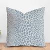 ArogGeld Leopard Print Cow Animal Spots Sky Blue Farmhouse Throw Pillow Cover Blue Cheetah White Linen Cushion Cover Home Decor Pillow Sham with Zipper for Sofa Couch Car Chair 24x24in view 1