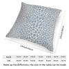 ArogGeld Leopard Print Cow Animal Spots Sky Blue Farmhouse Throw Pillow Cover Blue Cheetah White Linen Cushion Cover Home Decor Pillow Sham with Zipper for Sofa Couch Car Chair 24x24in view 2