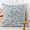 ArogGeld Leopard Print Cow Animal Spots Sky Blue Farmhouse Throw Pillow Cover Blue Cheetah White Linen Cushion Cover Home Decor Pillow Sham with Zipper for Sofa Couch Car Chair 24x24in view 3