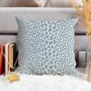 ArogGeld Leopard Print Cow Animal Spots Sky Blue Farmhouse Throw Pillow Cover Blue Cheetah White Linen Cushion Cover Home Decor Pillow Sham with Zipper for Sofa Couch Car Chair 24x24in view 4