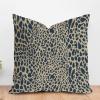 ArogGeld Dark Blue Cheetah Animal Print Leopard Farmhouse Throw Pillow Cushion Leopard Print Animal Spots Brown Cushion Cover Double Side Accent Pillow for Chair Sofa 22x22in White Linen view 1