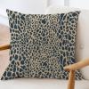 ArogGeld Dark Blue Cheetah Animal Print Leopard Farmhouse Throw Pillow Cushion Leopard Print Animal Spots Brown Cushion Cover Double Side Accent Pillow for Chair Sofa 22x22in White Linen view 3