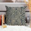 ArogGeld Dark Blue Cheetah Animal Print Leopard Farmhouse Throw Pillow Cushion Leopard Print Animal Spots Brown Cushion Cover Double Side Accent Pillow for Chair Sofa 22x22in White Linen view 4