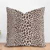 ArogGeld Throw Pillow Cushion Brown Cheetah Throw Pillow Leopard Print Cow Animal Spots Brown Pillow Case with Zipper Farmhouse Decor for Sofa Couch Car Chair 24x24in White Flax view 1