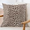 ArogGeld Throw Pillow Cushion Brown Cheetah Throw Pillow Leopard Print Cow Animal Spots Brown Pillow Case with Zipper Farmhouse Decor for Sofa Couch Car Chair 24x24in White Flax view 3