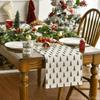 Artoid Mode Beige Xmas Tree Christmas Table Runner, Seasonal Winter Kitchen Dining Table Decoration for Home Party Decor 13x90 Inch view 2