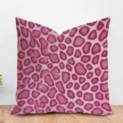 ArogGeld Hot Pink Cheetah Print Cushion Cover Fuchsia Animal Print Leopard Square Throw Pillows Farmhouse Decor Throw Pillowcase for Sofa Couch Car Chair 26x26in White Linen Housewarming Gift