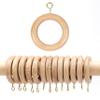 100 Pieces 2 Inch Wooden Drapery Curtain Rod Rings for 1 inch Rod Pole, 1.25 INCHES Inner Dia, Natural Beech Wood (100, 1.25 INCH Inner Dia) view 1