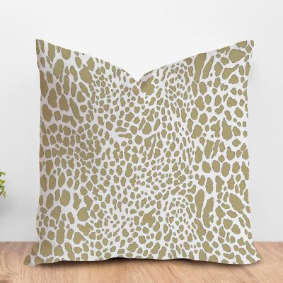 ArogGeld Leopard Print Animal Spots Farmhouse Pillow Cover Linen Color Cheetah Animal Print Leopard White Linen Throw Pillow Cushion Home Decor Euro Sham Pillow for Chair Sofa 16x16in