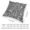ArogGeld Leopard Print Black Animal Spots Farmhouse Throw Pillows Black Cheetah Animal Print Leopard White Linen Cushion Cover Home Decor Accent Pillow with Zipper for Sofa Living Room 16x16in view 2