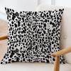 ArogGeld Leopard Print Black Animal Spots Farmhouse Throw Pillows Black Cheetah Animal Print Leopard White Linen Cushion Cover Home Decor Accent Pillow with Zipper for Sofa Living Room 16x16in view 3