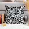 ArogGeld Leopard Print Black Animal Spots Farmhouse Throw Pillows Black Cheetah Animal Print Leopard White Linen Cushion Cover Home Decor Accent Pillow with Zipper for Sofa Living Room 16x16in view 4