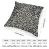 ArogGeld Dark Blue Cheetah Animal Print Leopard Farmhouse Sofa Cushion Cover Leopard Print Animal Spots Brown Cushion Covers Double Side Pillow Cover Case with Zipper 16x16in White Linen view 2