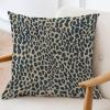 ArogGeld Dark Blue Cheetah Animal Print Leopard Farmhouse Sofa Cushion Cover Leopard Print Animal Spots Brown Cushion Covers Double Side Pillow Cover Case with Zipper 16x16in White Linen view 3