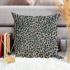 ArogGeld Dark Blue Cheetah Animal Print Leopard Farmhouse Sofa Cushion Cover Leopard Print Animal Spots Brown Cushion Covers Double Side Pillow Cover Case with Zipper 16x16in White Linen view 4