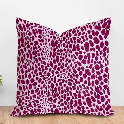 ArogGeld Fuchsia Cheetah Animal Print Leopard Cushion Cover Leopard Print Animal Spots Hot Pink Square Throw Pillow Cover Farmhouse Decor Pillow Case for Chair Sofa 24x24in White Linen