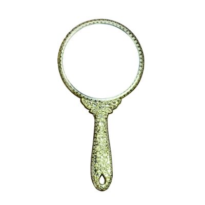 APLUSH Gold/Silver Travel Hand Mirror, Vintage Handheld Mirror, Personal Vanity Mirror(Color:Gold,Size:19.5 * 9.5cm/7.7 * 3.7in)