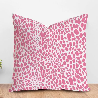 ArogGeld Throw Pillow Cushion Pink Cheetah Animal Print Leopard Pillow Covers Leopard Print Animal Spots Pink Accent Pillow with Zipper Farmhouse Decor for Bedroom Sofa Couch 16x16in White Flax