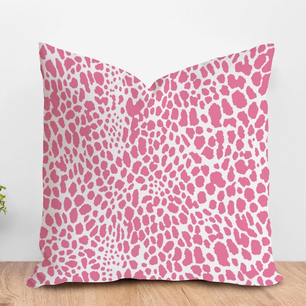 ArogGeld Throw Pillow Cushion Pink Cheetah Animal Print Leopard Pillow Covers Leopard Print Animal Spots Pink Accent Pillow with Zipper Farmhouse Decor for Bedroom Sofa Couch 16x16in White Flax
