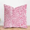 ArogGeld Throw Pillow Cushion Pink Cheetah Animal Print Leopard Pillow Covers Leopard Print Animal Spots Pink Accent Pillow with Zipper Farmhouse Decor for Bedroom Sofa Couch 16x16in White Flax view 1