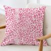 ArogGeld Throw Pillow Cushion Pink Cheetah Animal Print Leopard Pillow Covers Leopard Print Animal Spots Pink Accent Pillow with Zipper Farmhouse Decor for Bedroom Sofa Couch 16x16in White Flax view 3