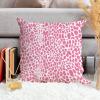 ArogGeld Throw Pillow Cushion Pink Cheetah Animal Print Leopard Pillow Covers Leopard Print Animal Spots Pink Accent Pillow with Zipper Farmhouse Decor for Bedroom Sofa Couch 16x16in White Flax view 4