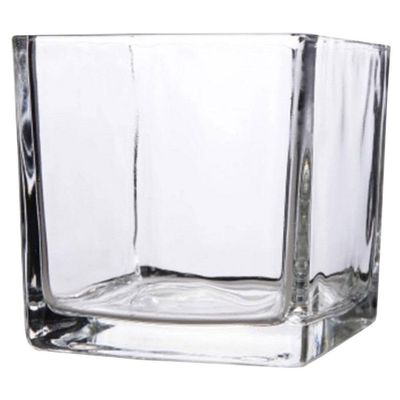 Yardwe Transparent Glass Cube Flower Vase Modern Desktop Succulent Pot Elegant Centerpiece for Home Office and Floral Arrangements Durable and Stylish Glass Decor