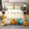 100% Cotton Fall Pumpkin Bedding Set for Home Full Size Thanksgiving Harvest Season Decor Duvet Cover Autumn Fall Maple Leaf Comforter Cover for Kids Teen Adults,Rustic Farm Sunflower Bed Set view 1