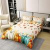 100% Cotton Fall Pumpkin Bedding Set for Home Full Size Thanksgiving Harvest Season Decor Duvet Cover Autumn Fall Maple Leaf Comforter Cover for Kids Teen Adults,Rustic Farm Sunflower Bed Set view 3