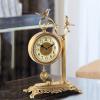 HEXEH Desktop Clock European-Style Copper Ornaments Home Antique Desk Clock Porch Office Decoration Clock Birthday Gift Tabletop Decorative Clock view 3