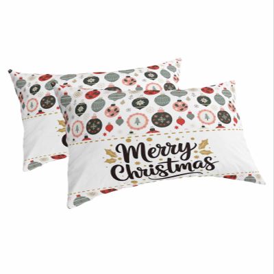 Christmas Pillowcases King Size,2 Packs Soft Bed Throw Pillow Covers Sham Luxury Decorative Sofa Couch Body Lumbar Bolster Cushion Case with Envelope Closure,Farmhouse Vintage Colored Light Ball Beige