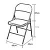 Luxury Folding Chair Upholstered Folding Chair Metal Steel Pu Leather Upholstered Event Chair for Home Office Restaurant Padded Dining Seat Comfortable view 2