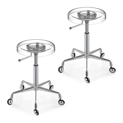 Best Barstools Clear Acrylic Stool Adjustable Chair 360 Swivel Rolling Bar Stool Lifting Adjustable Chair Set of 2 with Wheels Round Stool Stable Load Bearing