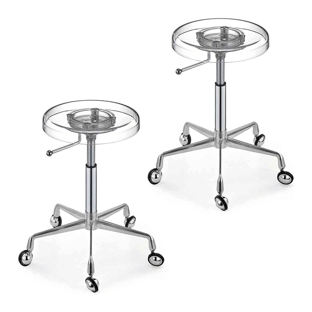 Best Barstools Clear Acrylic Stool Adjustable Chair 360 Swivel Rolling Bar Stool Lifting Adjustable Chair Set of 2 with Wheels Round Stool Stable Load Bearing