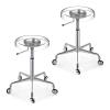 Best Barstools Clear Acrylic Stool Adjustable Chair 360 Swivel Rolling Bar Stool Lifting Adjustable Chair Set of 2 with Wheels Round Stool Stable Load Bearing view 1
