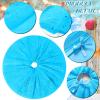 Skylety 48 Inch Christmas Tree Skirt Ruffle Tulle Sequin Round Glitter Double Layers Xmas Tree Skirt for Christmas Holiday New Year Wedding Anniversary Birthday Party Indoor Decoration(Light Blue) view 2
