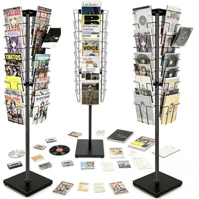 9Tier 360Spinner Narrow Brochure Rack Free Standing Magazine Display Stand