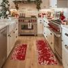Artoid Mode Holly Pine Branches Leaves Merry Christmas Kitchen Mats Set of 2, Winter Decor Low-Profile Kitchen Rugs for Floor - 17x29 and 17x47 Inch view 2