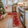 Artoid Mode Holly Pine Branches Leaves Merry Christmas Kitchen Mats Set of 2, Winter Decor Low-Profile Kitchen Rugs for Floor - 17x29 and 17x47 Inch view 4
