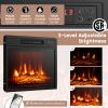 Tangkula Electric Fireplace TV Stand, Electric Fireplace Mantel with 16-Color Led Lights, Adjustable Glass Shelves, Remote & Smart APP Control, TV Console for Living Room (Black) view 4