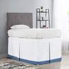 OnlineChoiceSheet White/Medium-Blue Split Corner Two Tone Tailored Dorm Room Bed Skirt with Three Side Coverage in Full Size (54" x 80"+ 42" Inch) 100% Egyptian Cotton, 1000 Thread Count view 1