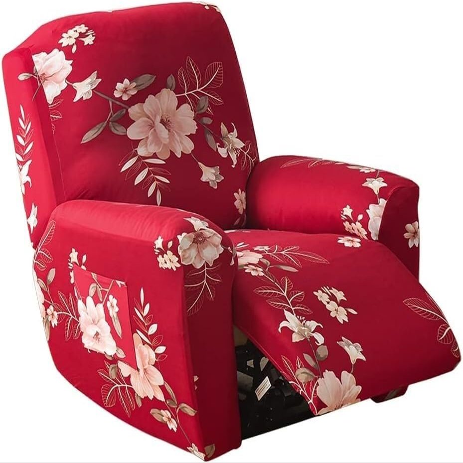 1 Seater Recliner Chair Cover Stretch Sofa Slipcover Sofa Cover 4-Pieces Recliner Furniture Protector Couch Soft with Elastic Bottom Spandex Jacquard (Color : #39, Size : 1 Seater)