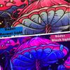 TUGCAY Blacklight Mushroom Tapestry, Glow In The Dark Tapestry Black Light Plant Fantasy UV Reactive Mushroom Butterfly Moon Tapestries Posters Wall Hanging for Bedroom Dorm Decor(60"x80") view 4