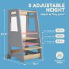 HARPPA Nordo Toddler Tower with Chalkboard, Kitchen Learning Helper, Grey view 4