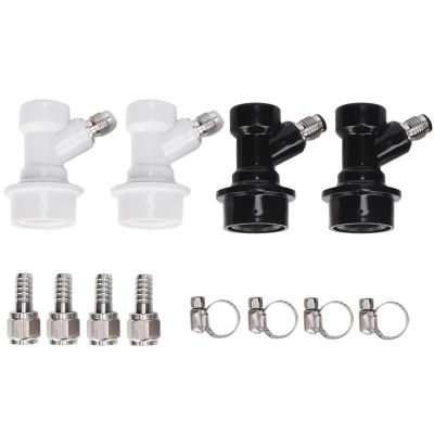 Ball Lock, 4PCS Keg Disconnect Quick Ball Lock, Ball Lock Disconnect Set, Plastic Connector with Adapter Clamp